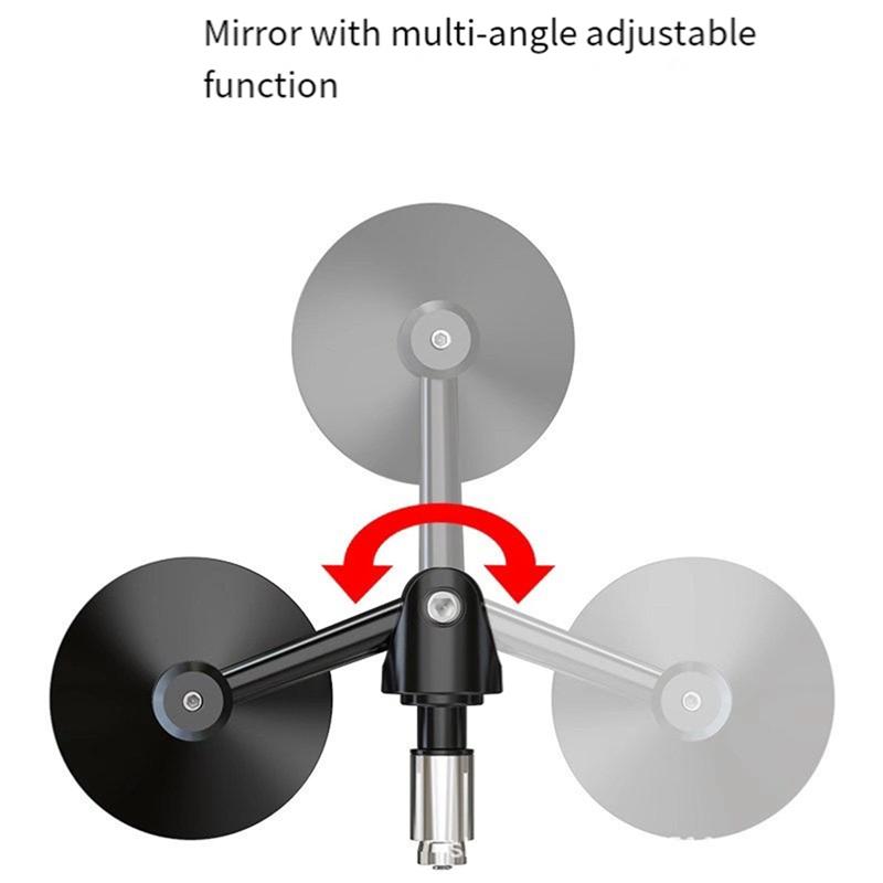 Handlebar Side Mirror Adjustable Round Mirror Universal Motorcycle Rearview Mirror