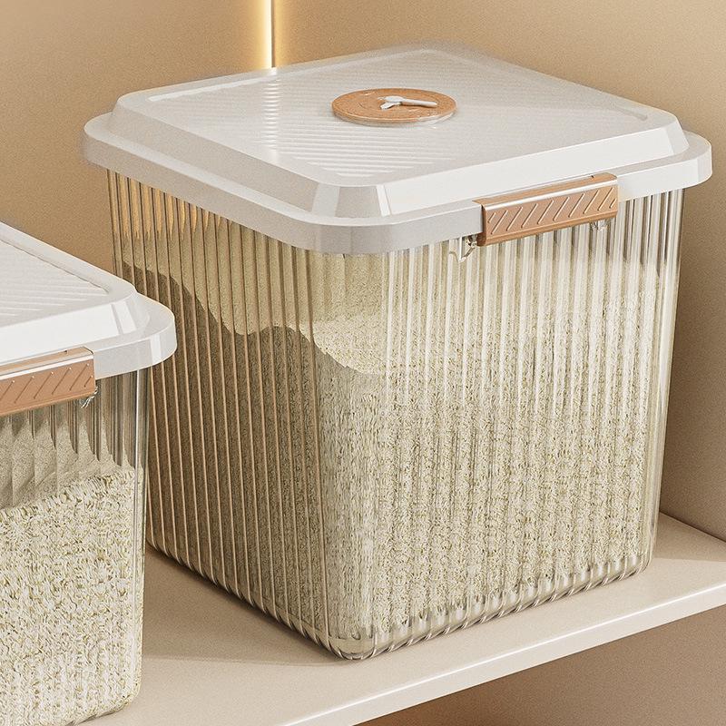Japanese-Style Moisture-Proof Sealed Rice Storage Container, 10-20 Jin Capacity, Insect-Proof Kitchen Rice and Flour Jar