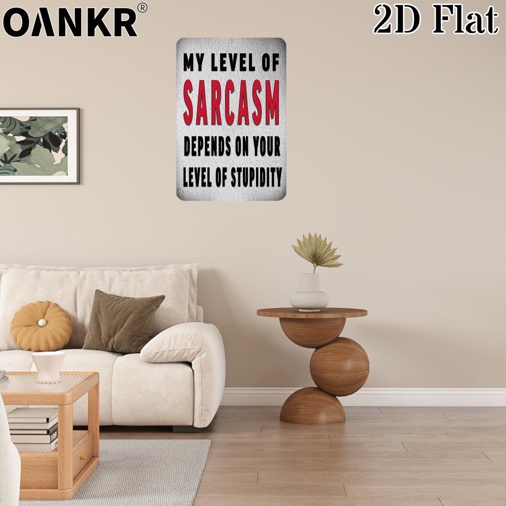 Lustiger Spruch Metallschild Blechschild Ideales Geschenk Mein Sarkasmuslevel Metallschilder für Man Cave Schlafzimmer Heimwandkunst Dekor Schild