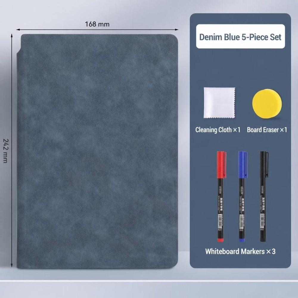 Multifunctional A5 Dry Erase Notebook Portable Foldable Writing Notepad Reusable White Board Notebook School Office Supplies