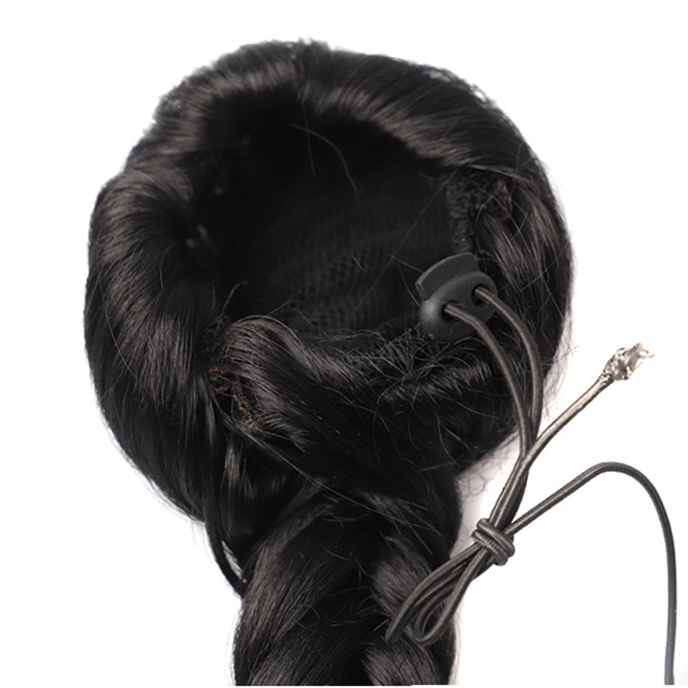 Jeedou Ponytails Hair Braided Plaited Fishtail Fishbone Drawstring Ponytail Extension Rainbow Colorful Chignon Hairpiece
