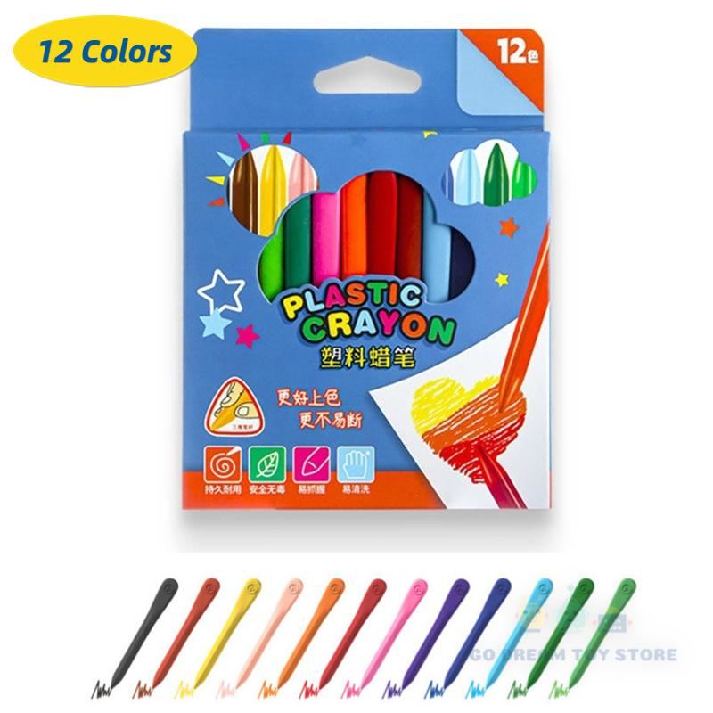 24/12PCS Colorful Crayons Safe Non-Toxic Drawing Toys For Children Graffiti Coloring Pencil Pen Painting Students Stationery