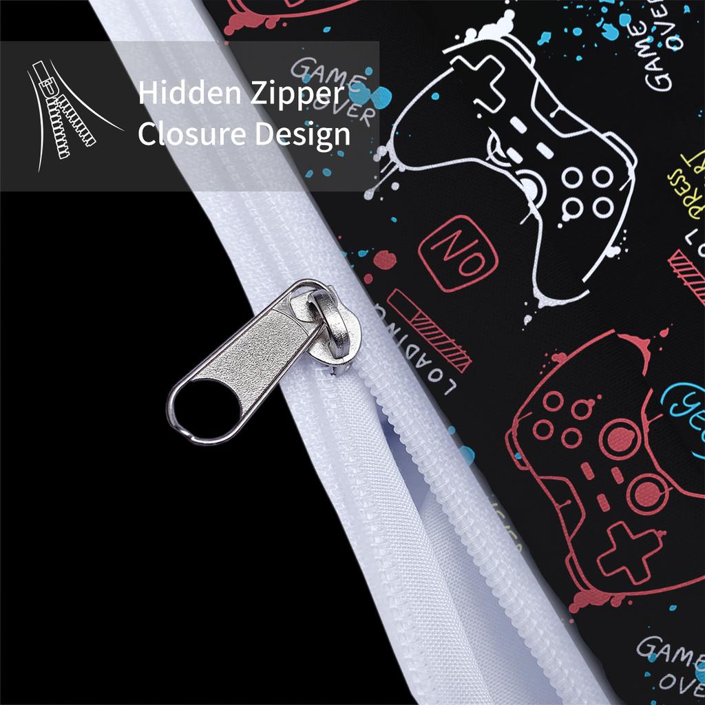 3-piece Down Duvet Cover Set with Game Controller Pattern Digital Printing (1 Duvet Cover+2 Pillowcases, No Core) Bedding Set