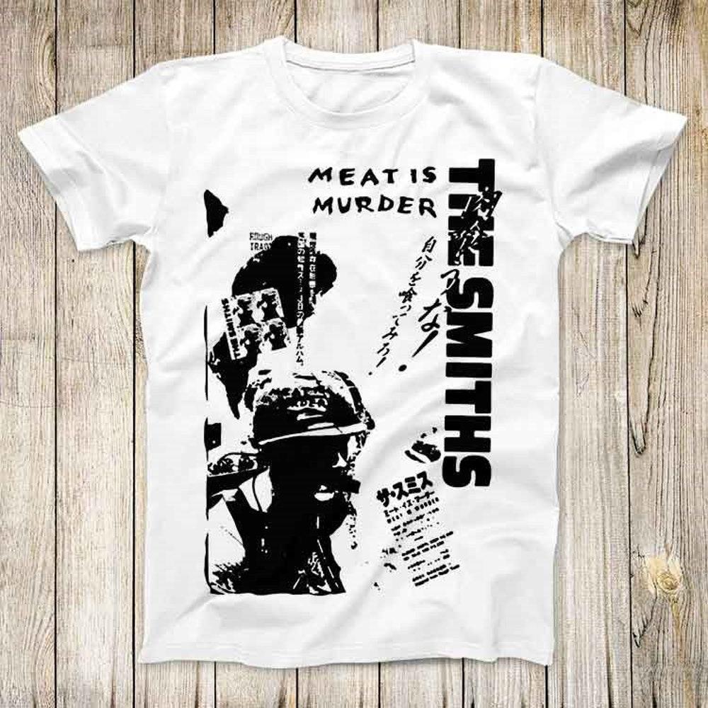 

230GSM 100% Cotton T-Shirt The Smiths Meat is Murder Japanese Top Tee Best Cute Gift Men Women Unisex T Shirt 3116 XS белый