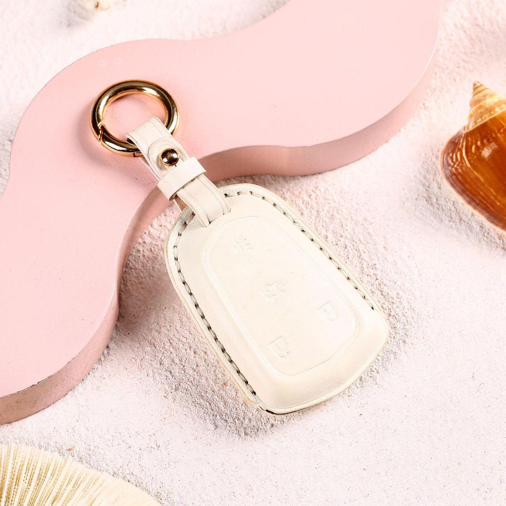 Cadillac Leather Key Cover for XT5 XT4 XT6 ATSL CT6 - Premium Car Key Shell