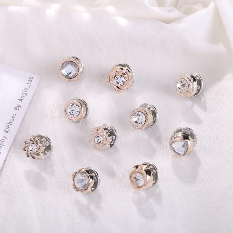 

Брошь в корейском стиле со стразами, защищающая от откровенности, пряжка для шарфа - Креативная булавка