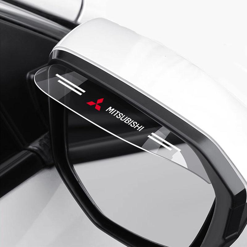2 Stück Auto-Rückspiegel-Aufkleber Regenschutz Schattenschutz Abdeckung Dekoration Emblem Für Mitsubishi ASX Lancer 10 Pajero Outlander L200