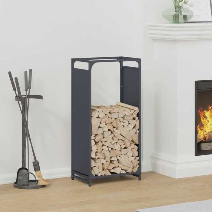 VidaXL Portant de bois chauffage anthracite 44x28x90 cm, support à bûches de cheminée, support à bûches, support à bûches 864209