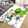 Rugrats Flannel Pattern Square Carpet,Area Rug,Carpet Rug for Living Room Bedroom Sofa Playroom Decor,Non-slip Floor Mat