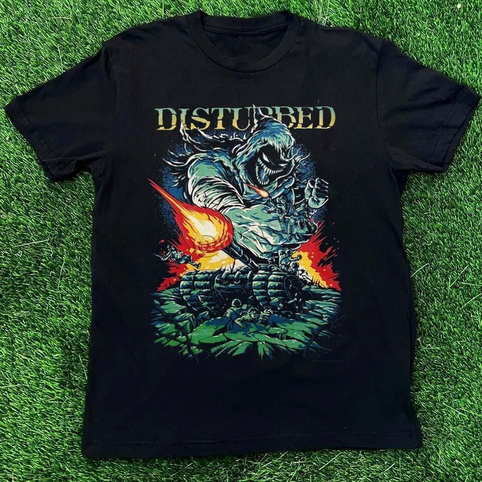 VTG Disturbed Band Album Heavy Cotton Black T Shirt S-5XL CS716 Unisex T-Shirt M