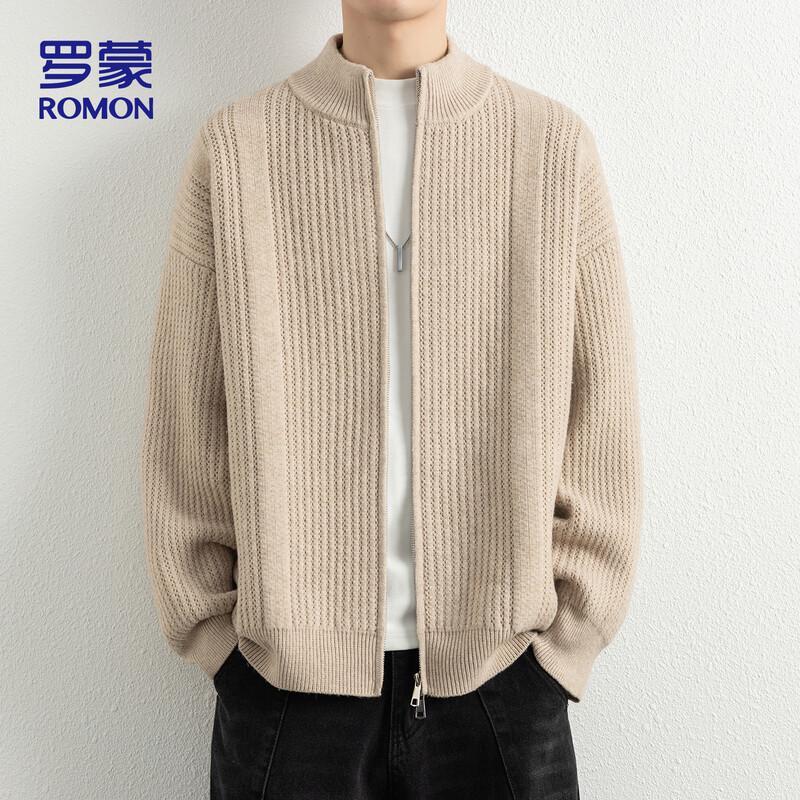 ROMON Men's Stand-up Collar Knitted Cardigan Sweater Model 7029
