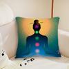 cushion cover Plush Fabric Soft  Double Sided Print Sofa Funny Chakra Cushion Cover Throw Rainbow Pillow Covers