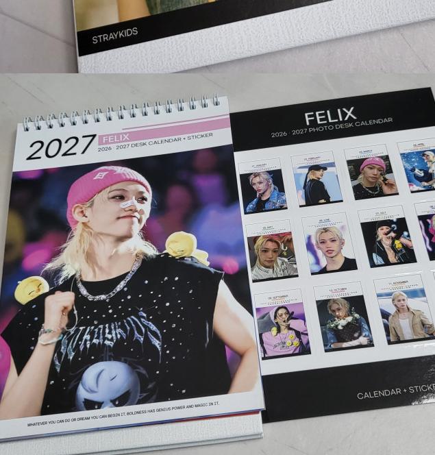 Stray Kids Felix Desk Calendar 2026 & 2027 K-pop Fan Goods
