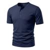 Men Henley Collar Short Sleeve Quick Dry Mesh Casual Sports Loose T Shirt
