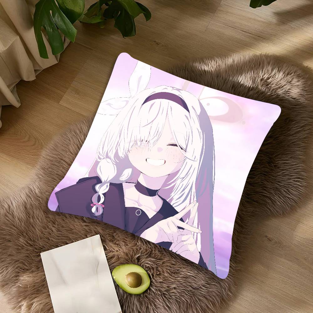 Kawaii Girl Cool Game Blue Archive Cushion Cover Decor Home Throw Pillow Covers For Couch Camping Pillow Cover Decorations