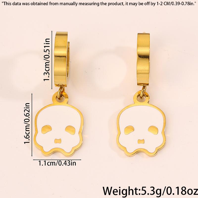 Titanium and Steel Earrings - Halloween Style Earrings - Pumpkin Head Witch-style Vintage Earrings