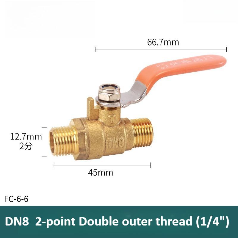 Brass Long Stem Copper Pipe Joint Ball Valve 1/8 "1/4" 3/8 "1/2" 3/4 "1 Inch Internal/external Thread Joint Connector Adapter