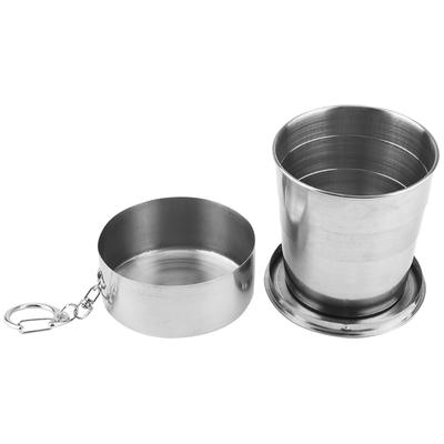 Outdoor Stainless Steel Collapsible Folding Cup for Traveling Camping (4-folding, 250ml)