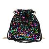 Sequin Fashion Colorful Design Women Casual Drawstring Bucket Bag For Use Daily