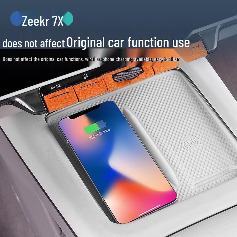 Silicone Anti-slip Mat for Zeekr 7X Wireless Charging Panel & Storage Tray