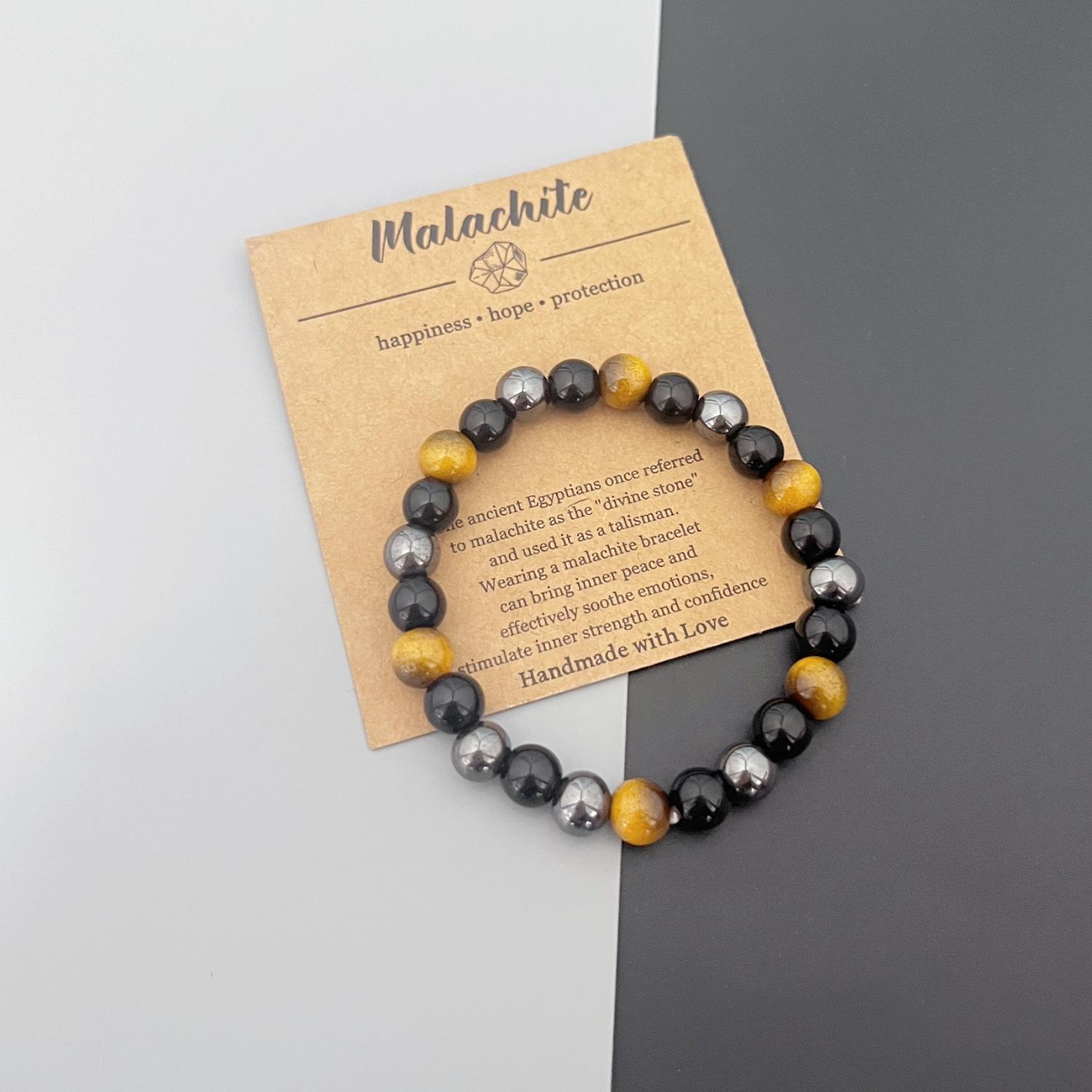 JYL TS Bracelet Stone  Minimalist Style Design Feng Shui Simplicity & Fortune T768 темный ваниль