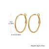 Wind stainless steel geometric large plain ring earrings plated with 18k gold simple earrings women's multi-specification 2mm, 4mm