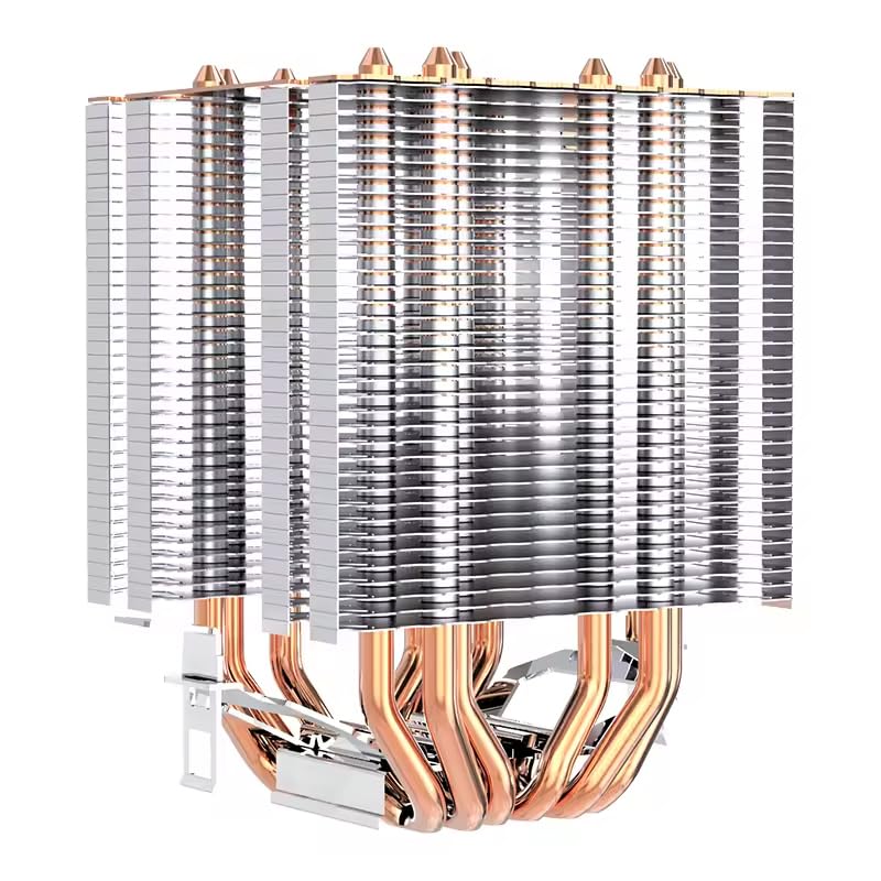 zmart 6 Heat Pipe CPU Silent PC Air Cooler Fan for Intel PWM PC Cooling Air Intel LGA2011 E5 Xeon Cooling Double Tower Dual Fan Cooler, 4-Pin PWM,