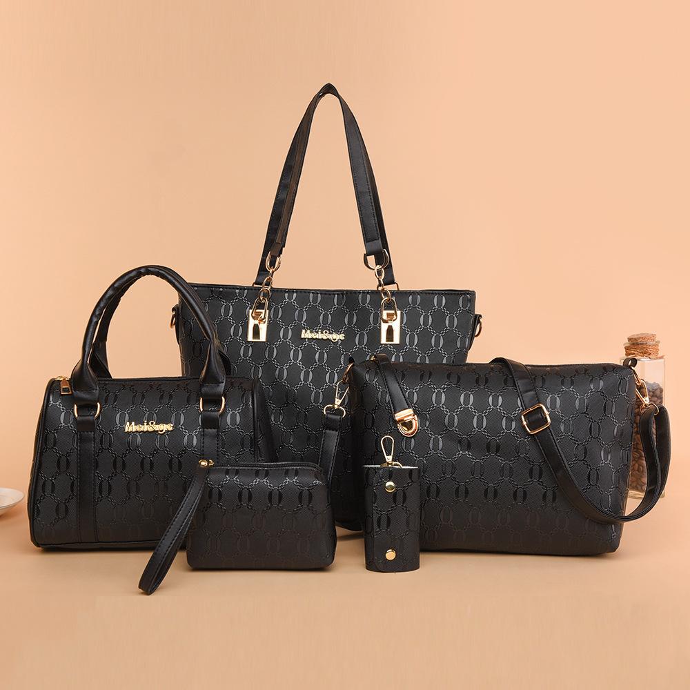 

New women s bag oblique span high-end single shoulder underarm bag set oblique span bag women s versatile handbag women s office workers чорний