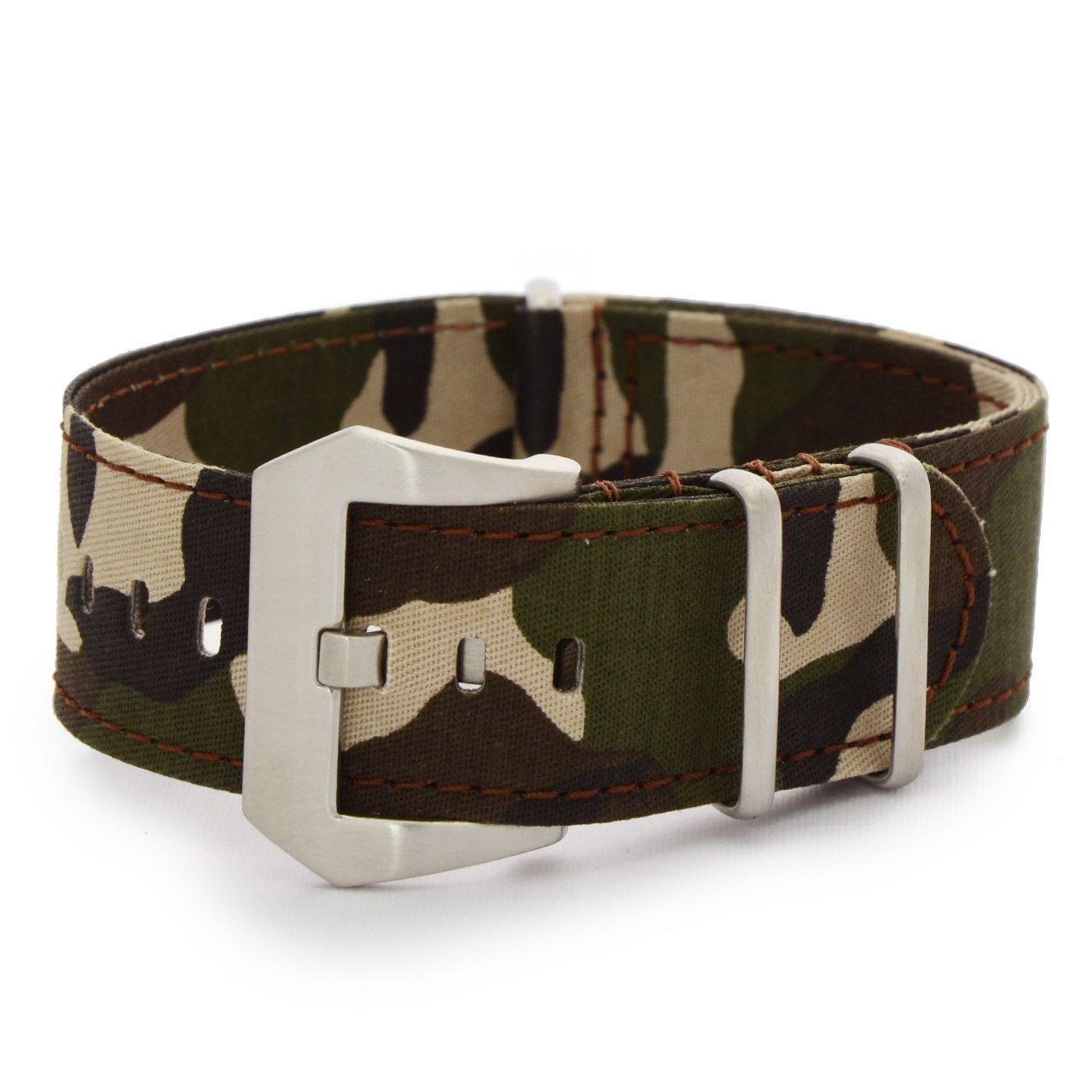 

CASSIS Nylon Watch Strap TYPE NATO FT 24mm Camouflage with Replacement Tool #141.601F070024