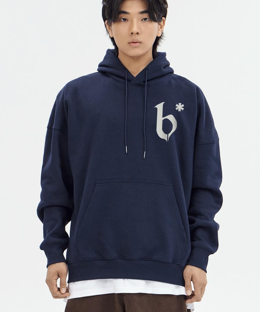 B Logo Hoodie Navy