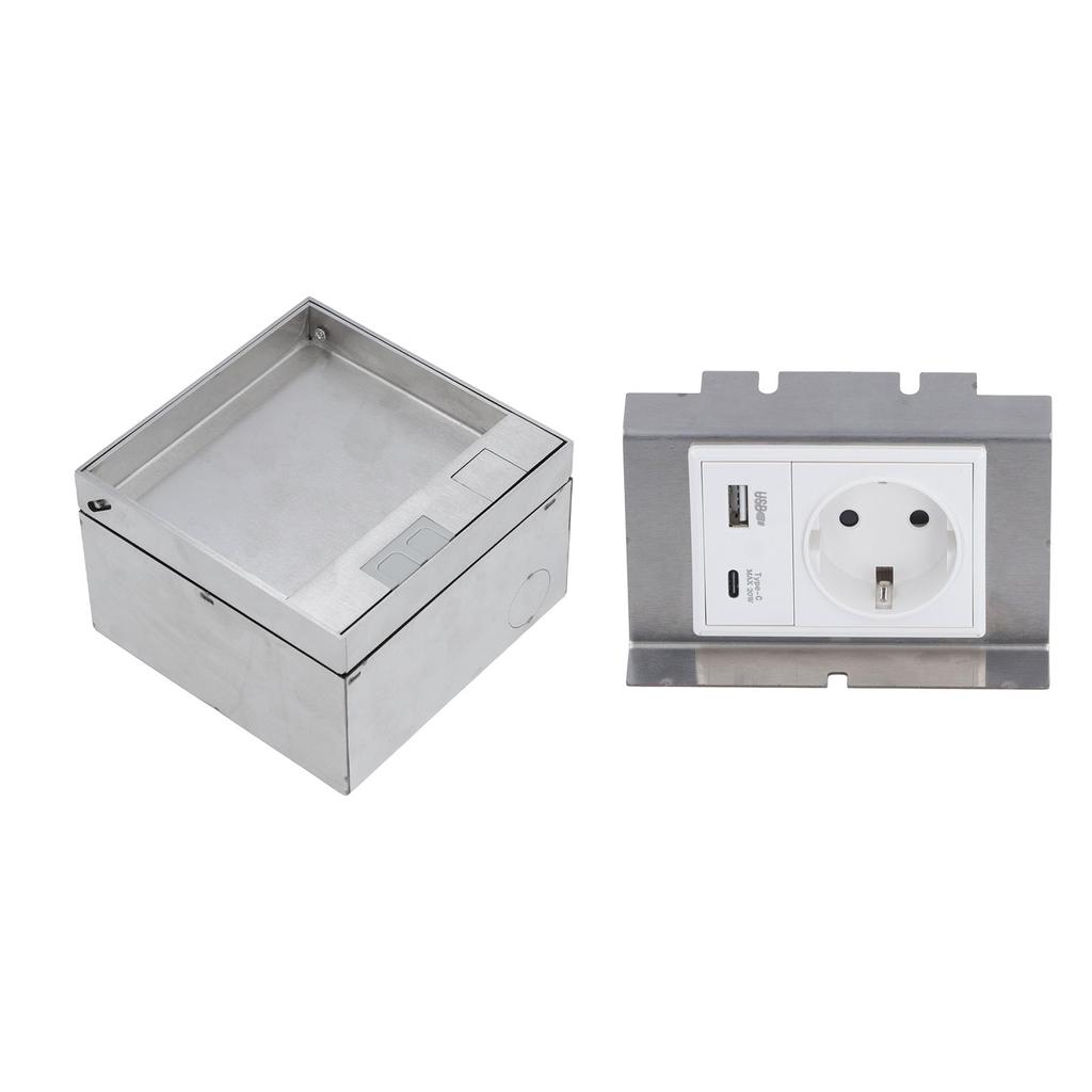 Recessed Floor Socket 2 Prong Outlet USB and Type C Ports Waterproof Concealed Electrical Outlet