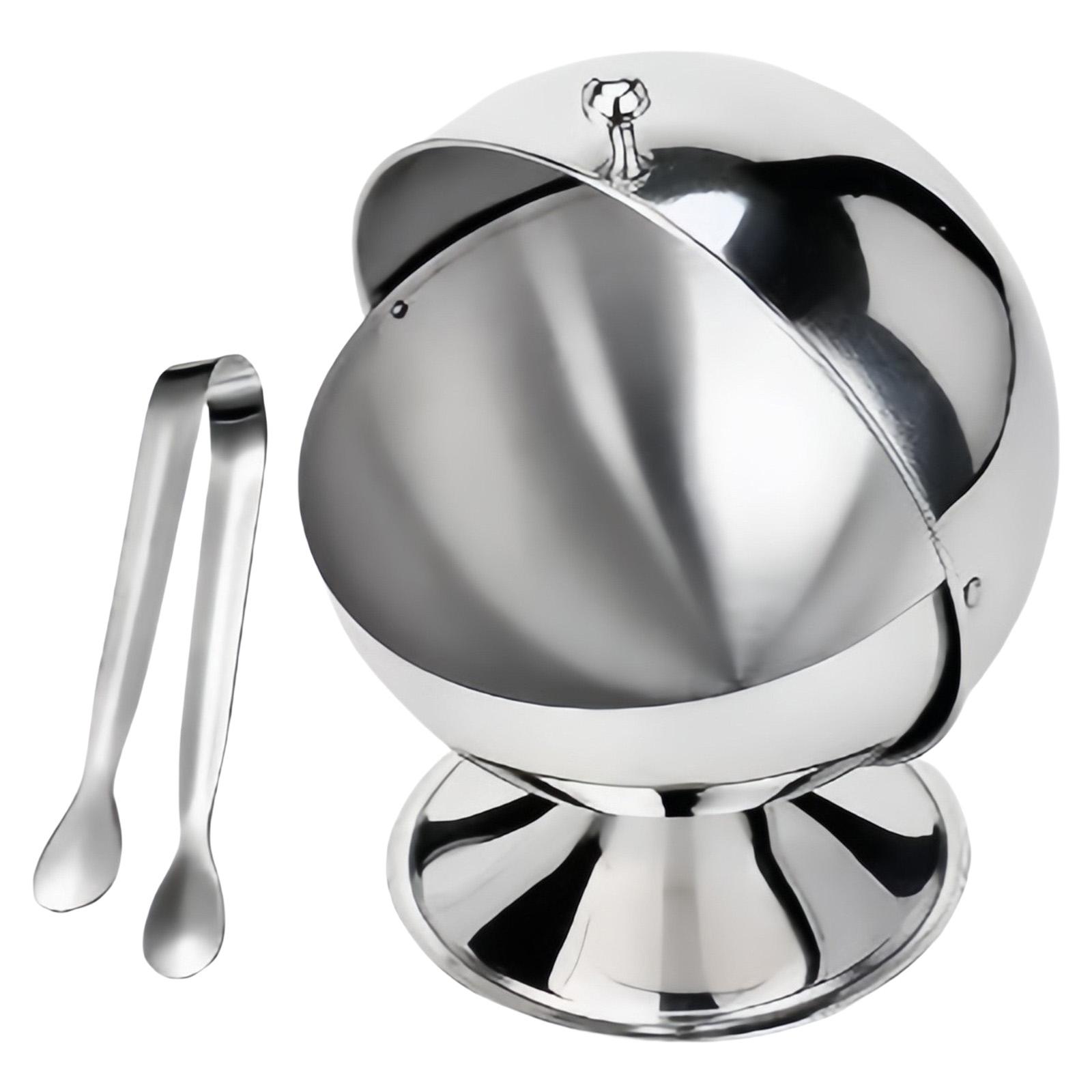 

Набор сферической сахарницы и щипцов из нержавеющей стали, контейнер для хранения специй с откидной крышкой, украшение для кухни и обеденного стола