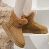 Dámské platformové sněhule Nové plyšové dámské zimní kotníkové boty Semišové s tlustou podrážkou Bavlnou polstrované boty Botas