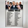 GIBBS’ RULES Group Photo American Flag Metal Tin Sign, Vintage Wall Decor for Man Cave Bar Club Home, 16-30 Rules Display Plaque