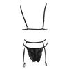 Sexy Lace Lingerie Set For Women Floral Lace Ultrathin See Through Bra Set Brassiere+Thong+Garter 3-Piece Underwear Erotic Sets
