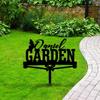 Personalisierter Metall-Gartenstecker, Individuelles Hofschild, Outdoor-Gartendekoration, Metallkunst mit Spießen