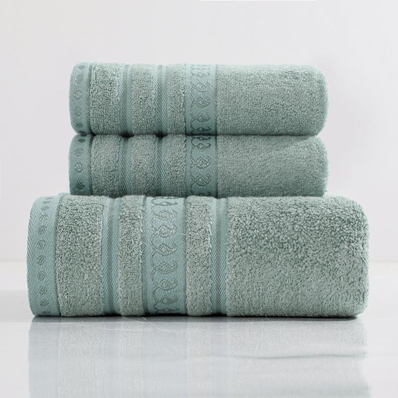 Thick Bamboo Fiber Jacquard Towel Set - Soft, Absorbent, Perfect for Baths, Beach, and Face Wash