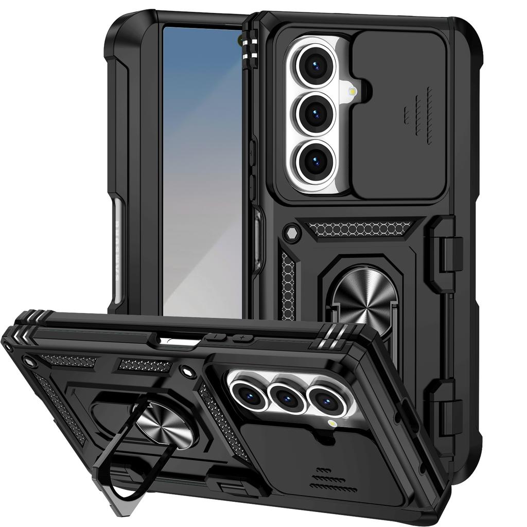 For Samsung Z Fold 7 Fold7 Case Car Magnetic Ring Stand Slide Camera Armor Shockproof Cover For Samsung Galaxy Z Fold 7 Funda