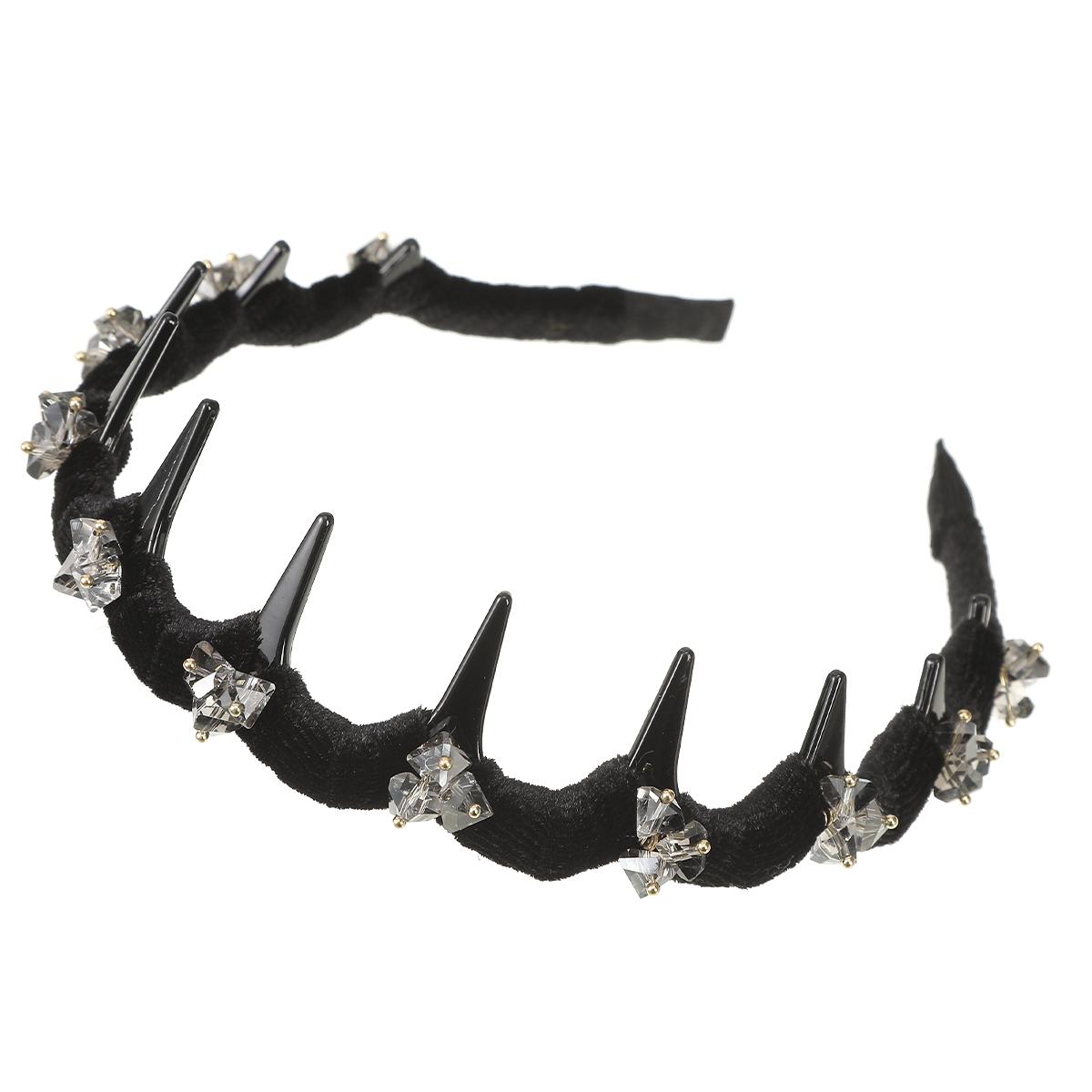 

AWAYTR Элегантный обруч для волос со стразами Модная женская головная повязка Нескользящая с зубчиками Повязка для волос Блестящий ободок Аксессуары для волос