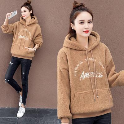 Imitation Sherpa Verdicktes Kapuzensweatshirt Damen Trendiger Winter Neuer Koreanischer Stil Warm Lässig Studentenjacke