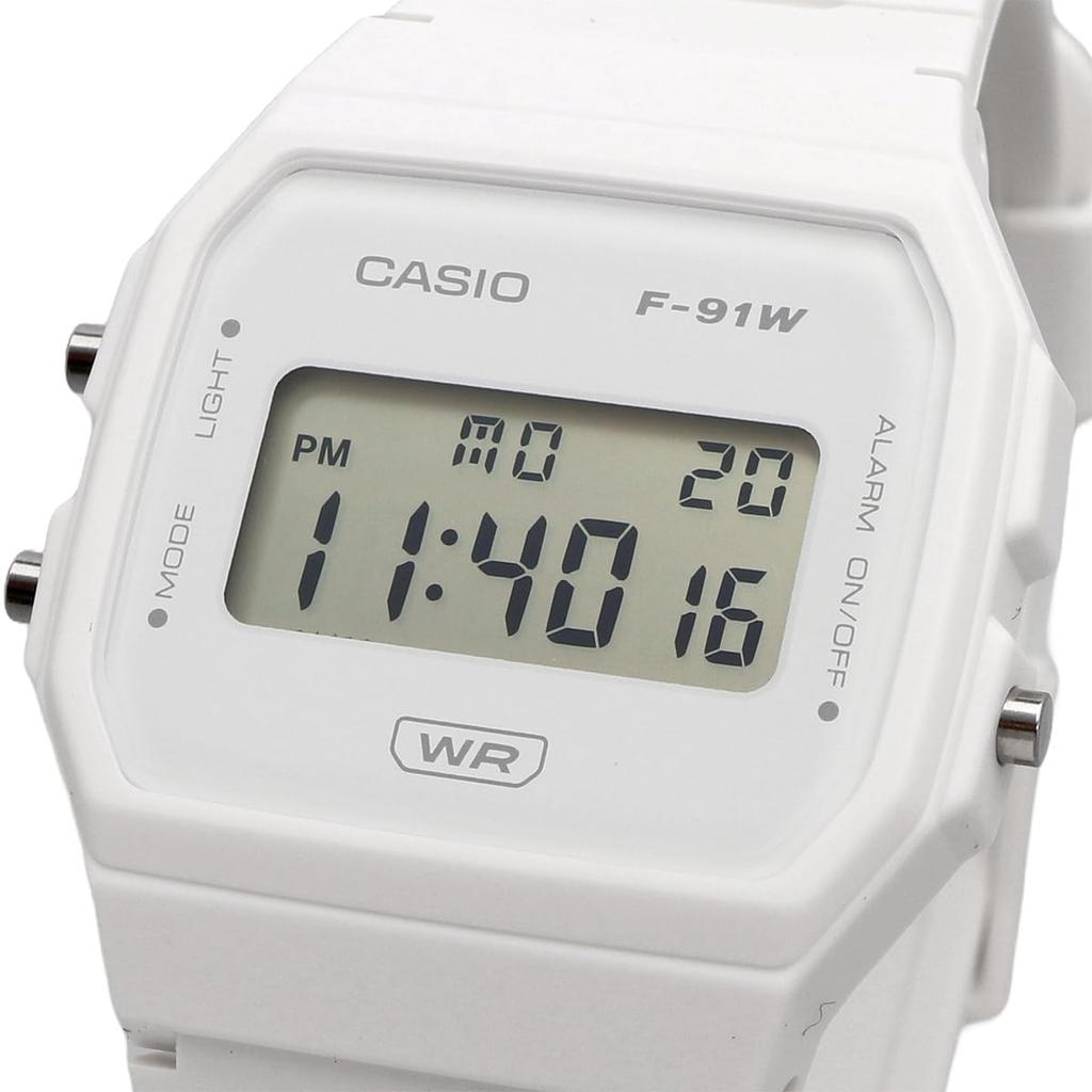 Casio Digital Unisex Watch Biomass Plastic No Presentation F-91WB-7A (White, Band, Box)