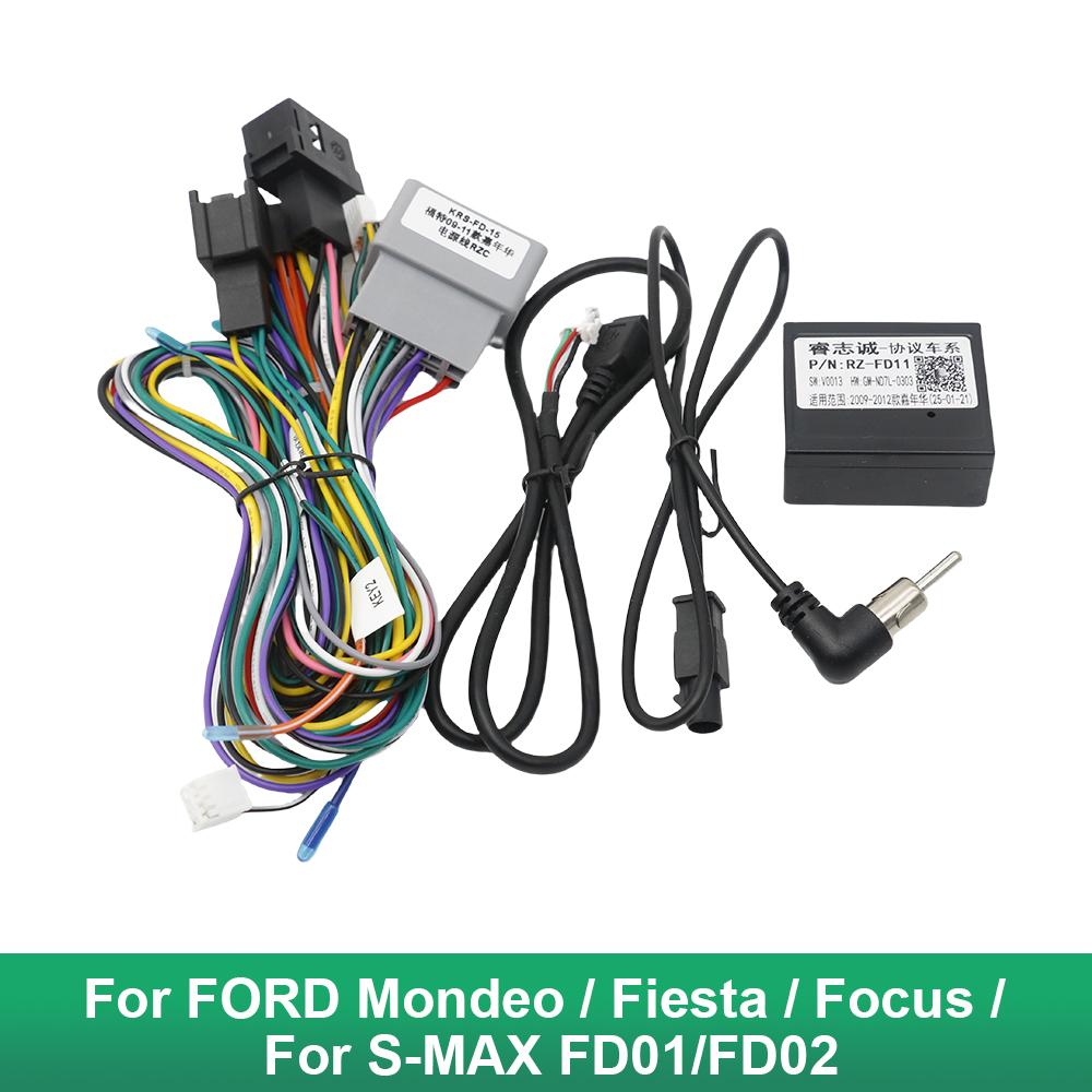 9 Inch 2DIN Car Radio Fascia Panel Adapter For Ford C-Max S-Max Fiesta Galaxy Kuga Mondeo Transit Connect Focus Wiring Harness
