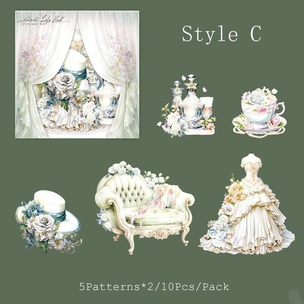 

10 шт., серия наклеек «Музей жизни для девочек», материал, идеально подходящий для ведения дневника, принадлежности для скрапбукинга «сделай сам»