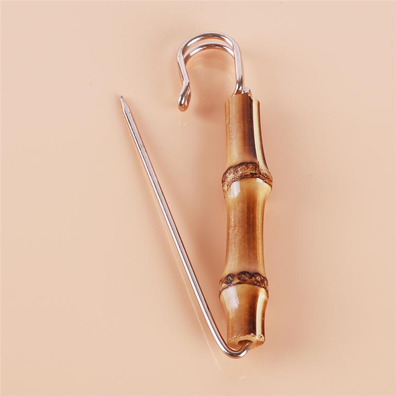 Golden Vintage Natural Bamboo Suit Pin Metal U Shape Buckle Garment Brooch Pin Jewelry Men Women Brooches Suit Chest Flower