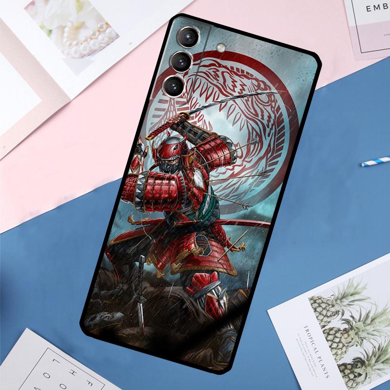 Japan Ninja Samurai Red Sun Case For Samsung Galaxy S25 Ultra S21 S22 S24 S23 Ultra S9 S10 Plus S21 FE S25 FE Back Cover