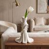 Creative Dress Shape Mermaid Tail Vase 3D Printed Elegant Flower Vase Home Decor Makeup Brush Organizer Office