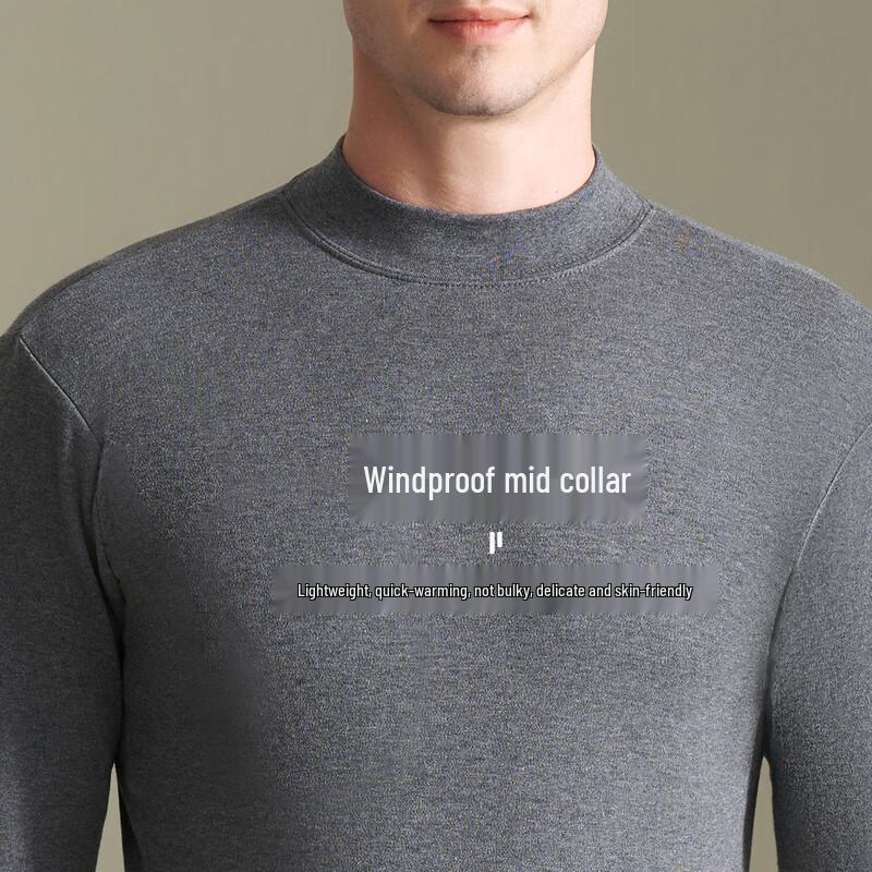 MiiOW Men's 100% Cotton Round Neck Thermal Underwear Set