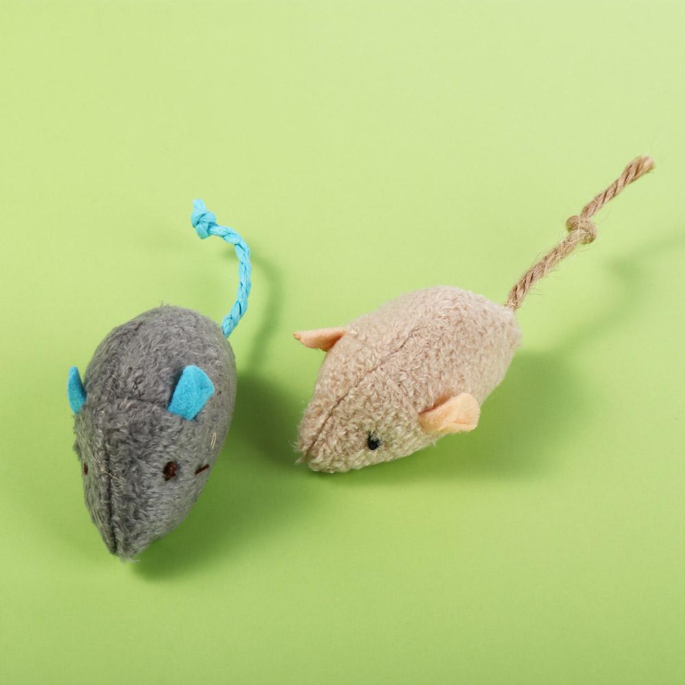 2pcs Funny Plush Interactive Soft Catnip Toy Fake Mice Simulated Mouse Cats Training Toy