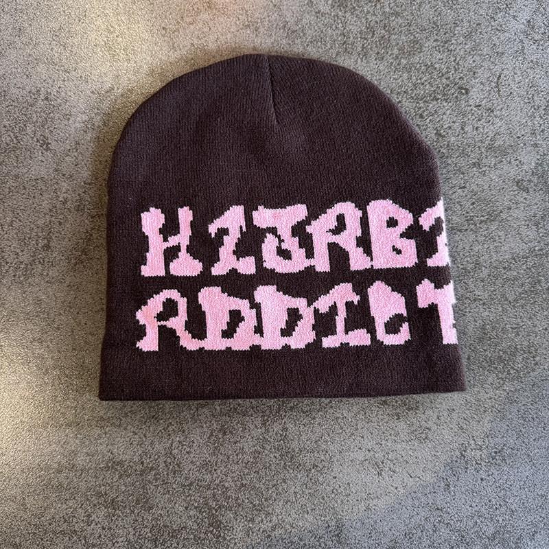 Acrylic Knit Hat For Men Women Fall Winter Warm Letter Pattern Beanie