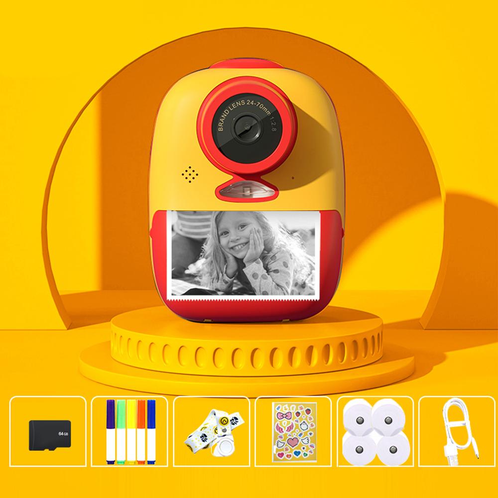 Instant Print Camera for Kids 1080P Resolution Portable Inkless Thermal Printing 26MP Digital Video